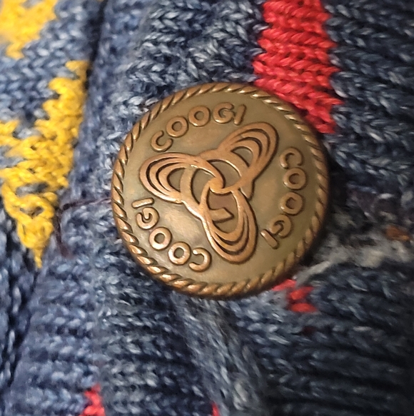 Vintage Colorful 3D Knit Mens COOGI Cardigan - Picture 4 of 7